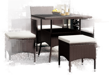 Vidaxl Hagespisesett 5 deler brun