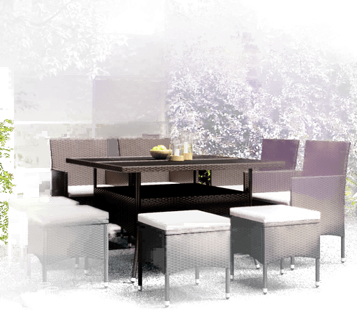 Vidaxl Hagespisesett 9 deler