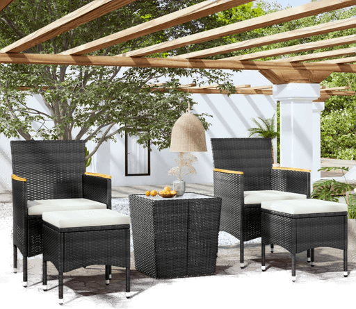 Vidaxl Hagebistrosett 5 deler svart