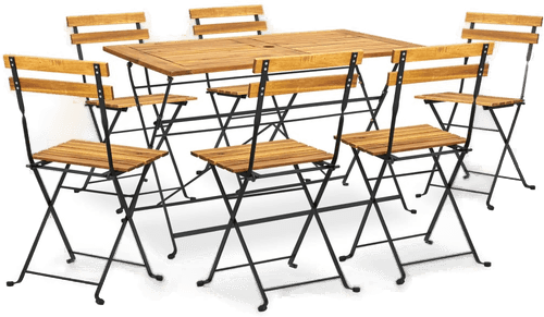 Vidaxl Sammenleggbar spisestue 7 deler