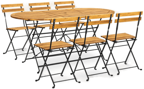 Vidaxl Sammenleggbar spisestue 7 deler