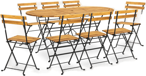 Vidaxl Sammenleggbar spisestue 9 deler