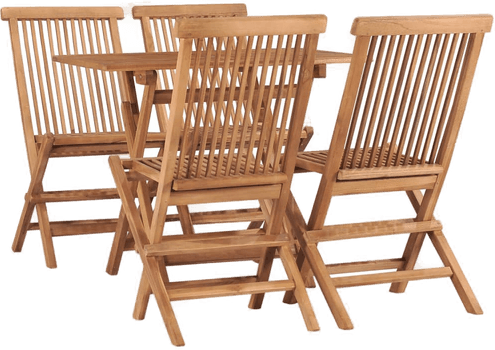 Vidaxl Utendørs spisestue 5 deler teak