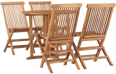 Vidaxl Utendørs spisestue 5 deler teak