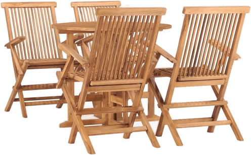 Vidaxl Utendørs spisestue 5 deler teak