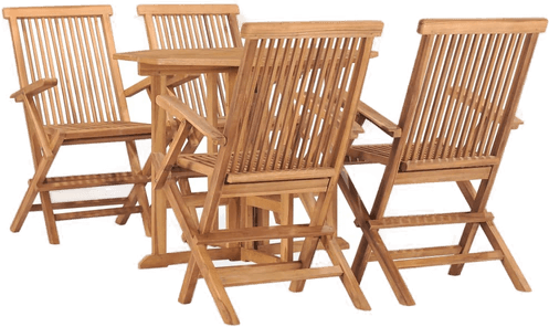 Vidaxl Utendørs spisestue 5 deler teak