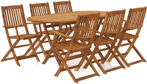 Vidaxl Sammenleggbar spisestue 7 deler