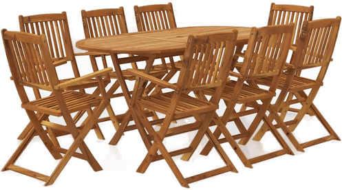 Vidaxl Sammenleggbar spisestue 9 deler