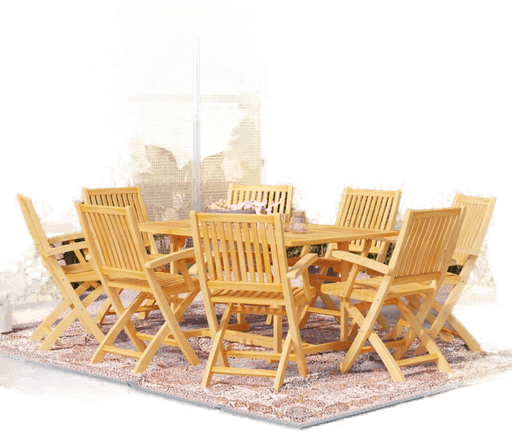 Vidaxl Utendørs spisestue 9 deler