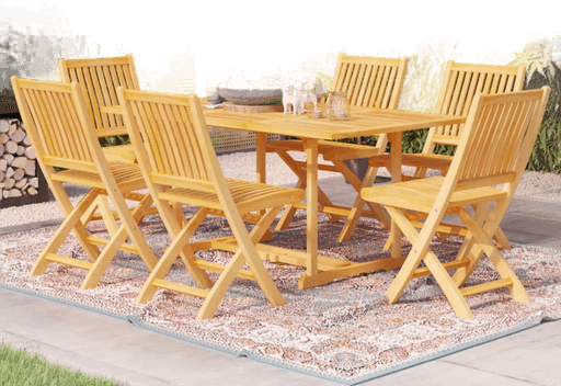 Vidaxl Utendørs spisestue 7 deler