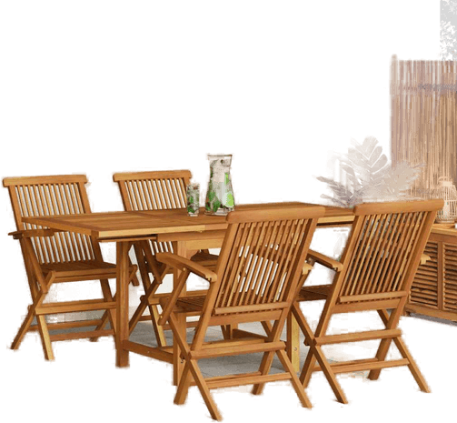 Vidaxl Utendørs spisestue 5 deler