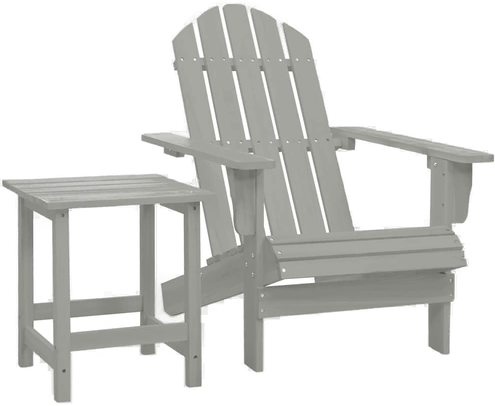 Vidaxl Adirondack hagestol med bord grå