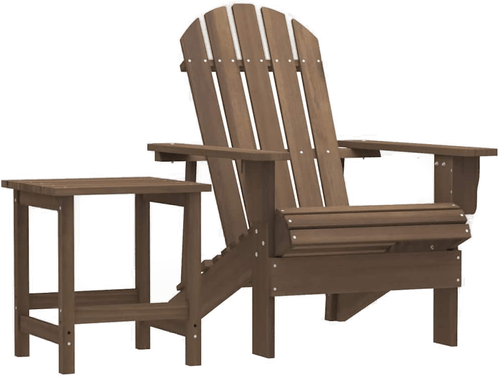 Vidaxl Adirondack hagestol med bord brun