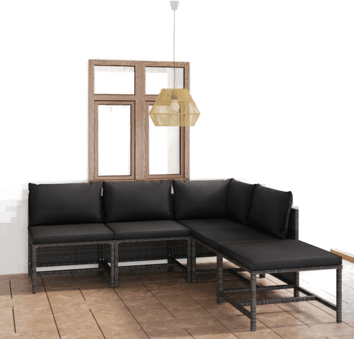 Vidaxl Hagesofagruppe 5 deler grå