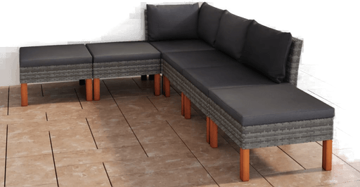 Vidaxl Hagesofagruppe 6 deler grå