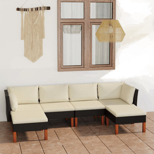 Vidaxl Hagesofagruppe 6 deler svart