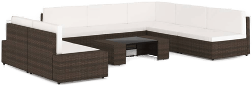 Vidaxl Hagesofagruppe 8 deler brun