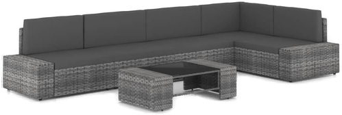 Vidaxl Hagesofagruppe 6 deler grå