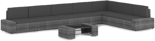 Vidaxl Hagesofagruppe 8 deler grå