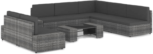 Vidaxl Hagesofagruppe 8 deler grå