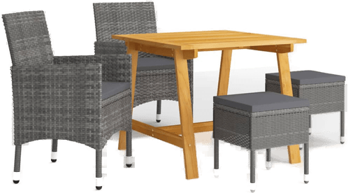 Vidaxl Utendørs spisestue 5 deler