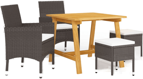 Vidaxl Utendørs spisestue 5 deler