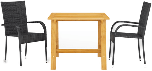 Vidaxl Utendørs spisestue 3 deler