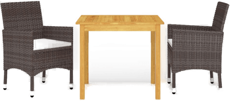 Vidaxl Utendørs spisestue 3 deler