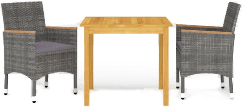 Vidaxl Utendørs spisestue 3 deler