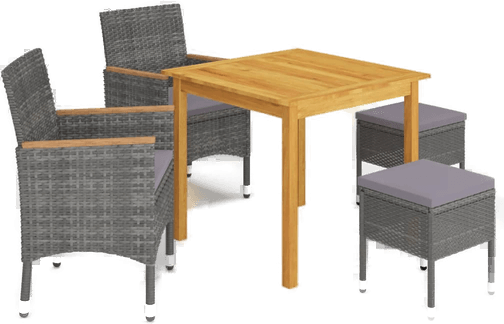 Vidaxl Utendørs spisestue 5 deler