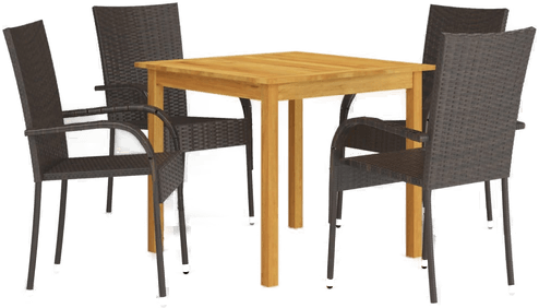 Vidaxl Utendørs spisestue 5 deler