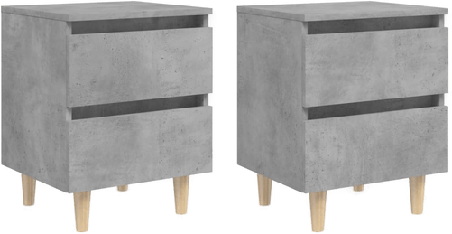 Vidaxl Nattbord 2 stk betonggrå 40x35x50 cm