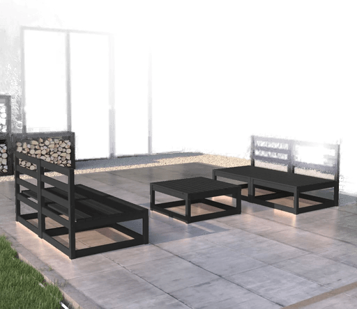 Vidaxl Hagesofagruppe 5 deler svart