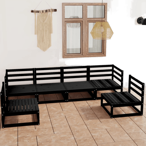 Vidaxl Hagesofagruppe 6 deler svart