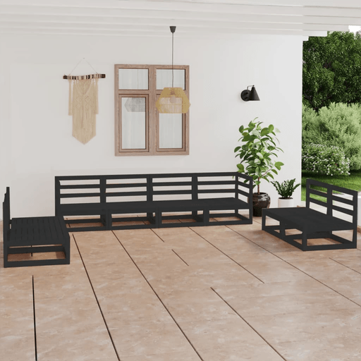 Vidaxl Hagesofagruppe 8 deler svart