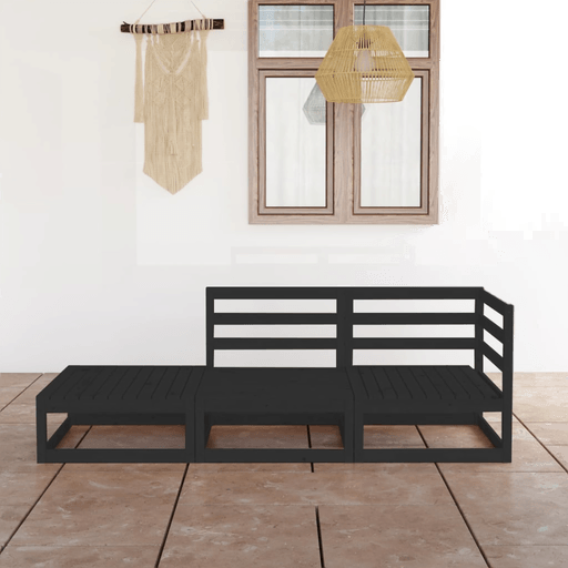 Vidaxl Hagesofagruppe 3 deler svart