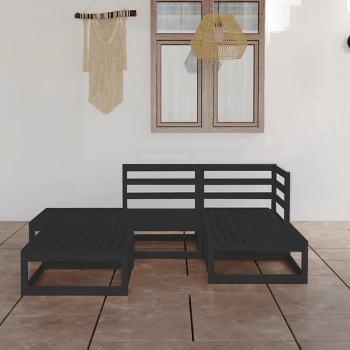 Vidaxl Hagesofagruppe 5 deler svart