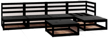 Vidaxl Hagesofagruppe 6 deler svart