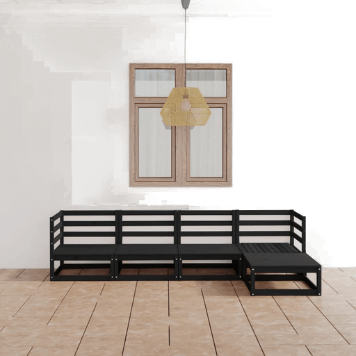 Vidaxl Hagesofagruppe 5 deler svart