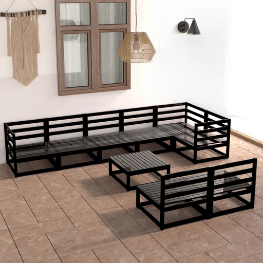 Vidaxl Hagesofagruppe 9 deler svart