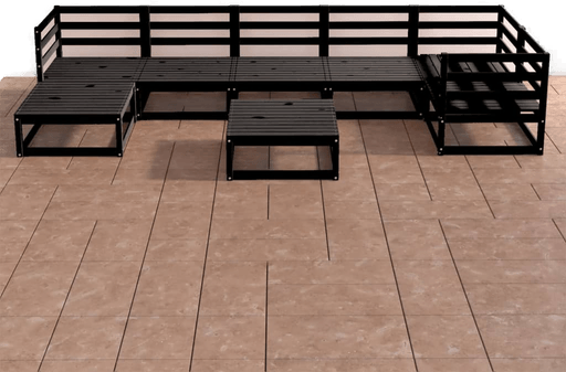 Vidaxl Hagesofagruppe 8 deler svart