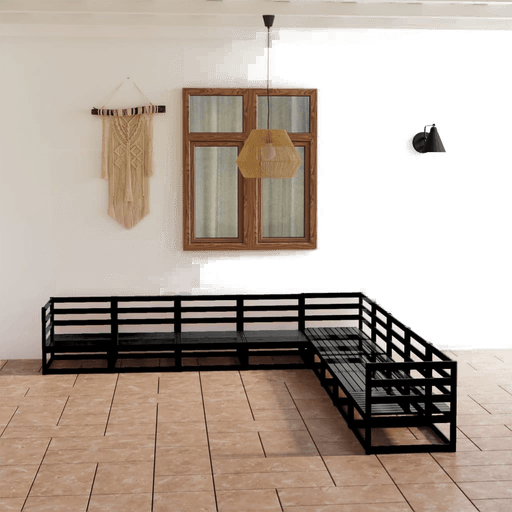 Vidaxl Hagesofagruppe 9 deler svart