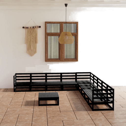 Vidaxl Hagesofagruppe 10 deler svart