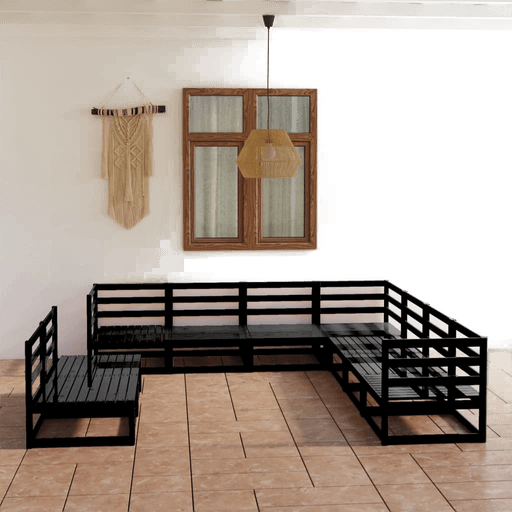 Vidaxl Hagesofagruppe 9 deler svart