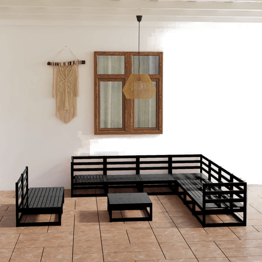 Vidaxl Hagesofagruppe 10 deler svart