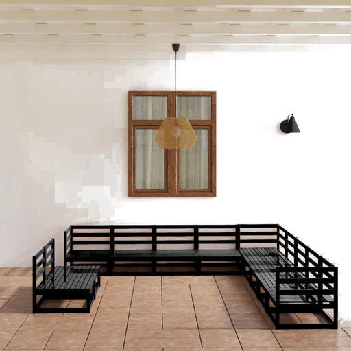 Vidaxl Hagesofagruppe 11 deler svart