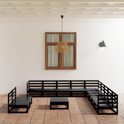 Vidaxl Hagesofagruppe 12 deler svart