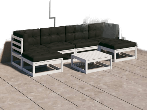 Vidaxl Hagesofagruppe 7 deler hvit