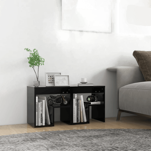 Vidaxl Nattbord 2 stk svart 40x30 cm