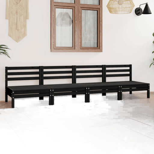 Vidaxl Hagesofagruppe 4 deler svart